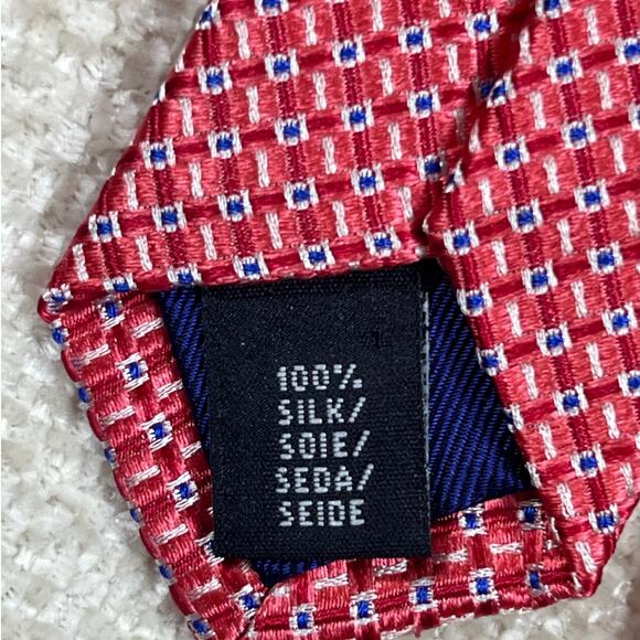 NWT Royal Classic Men’s Red White Check 100% Silk Necktie 59″ × 3.5″ Designer - Picture 5 of 9